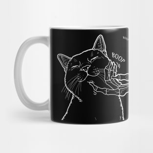 Cat Black Lover Skeleton Hand Boop Funny Halloween 2023 Mug
